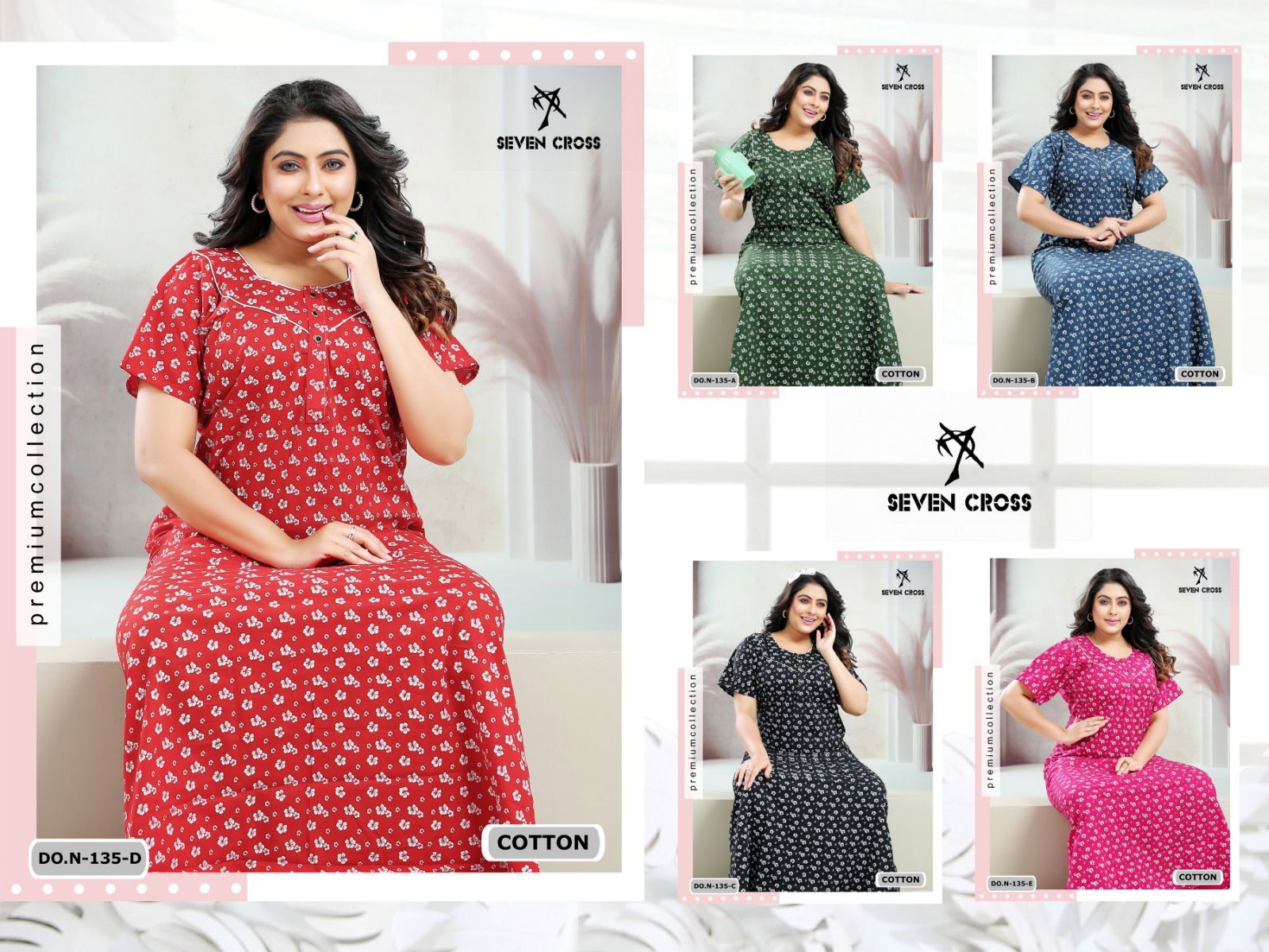 103 Seven Cross Cotton Night Wear Nighty Gown Wholesale Online
